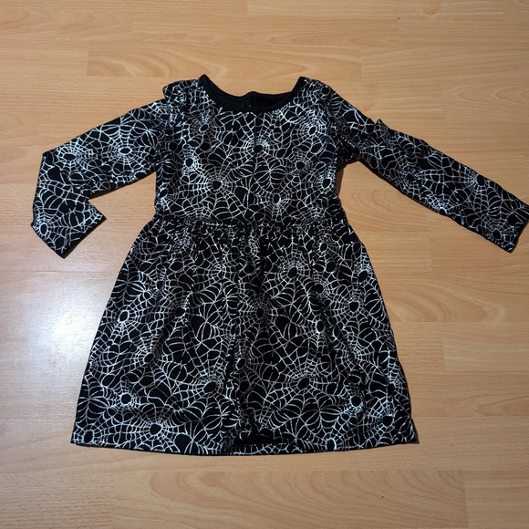 Cat & Jack Black Dress with White Web Design - Picture 1 of 5